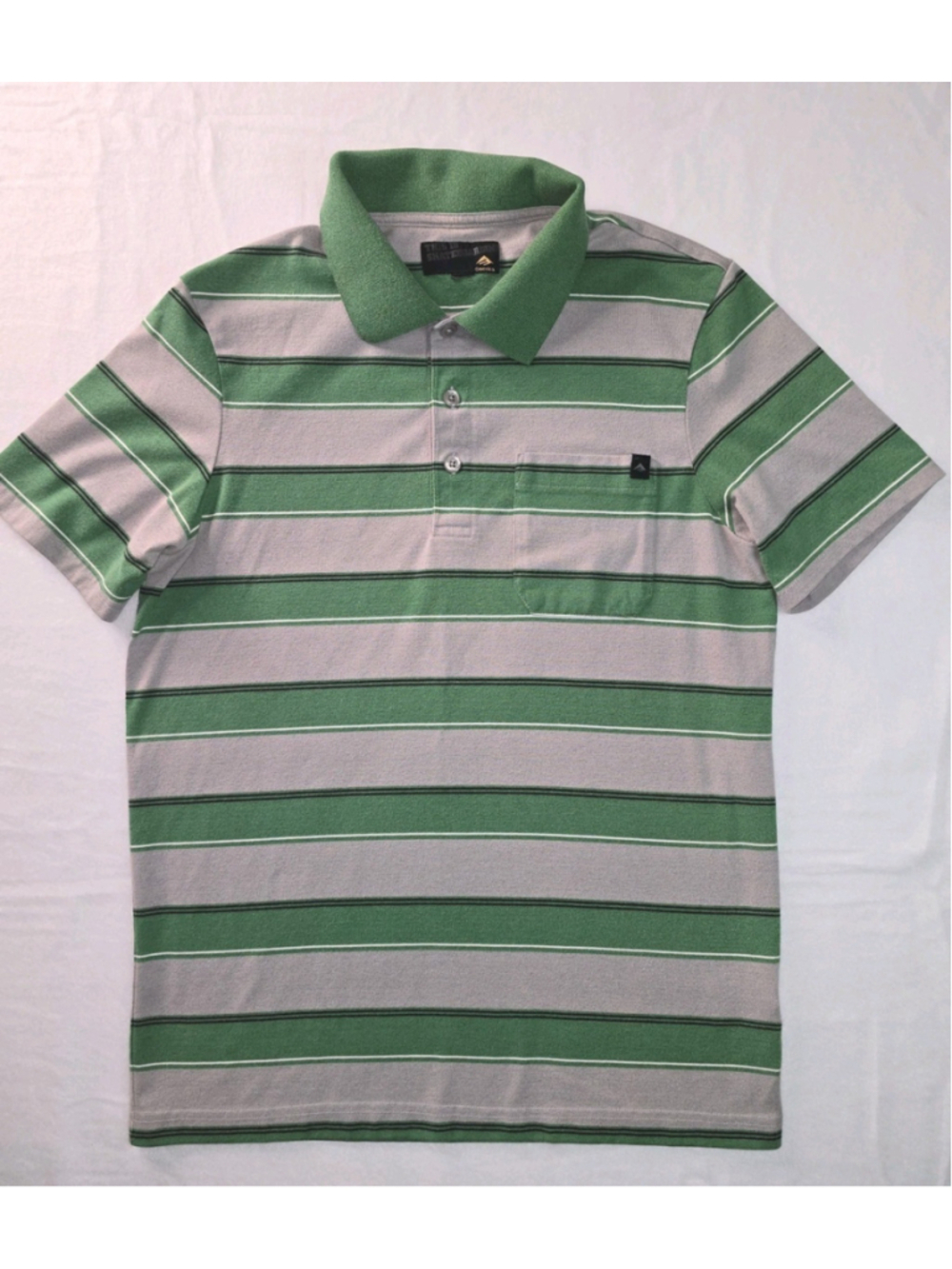 Vintage Y2K Emerica "This Is Skateboarding" Striped Pocket Polo Shirt Small
